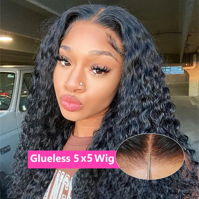 30 32Inch Deep Wave 13x4 13x6 HD Transparent Lace Frontal Wig Human Hair Water Curly 4x4 Lace Closure Wigs For Women Bling Hair