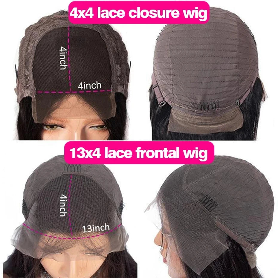 30 32Inch Deep Wave 13x4 13x6 HD Transparent Lace Frontal Wig Human Hair Water Curly 4x4 Lace Closure Wigs For Women Bling Hair