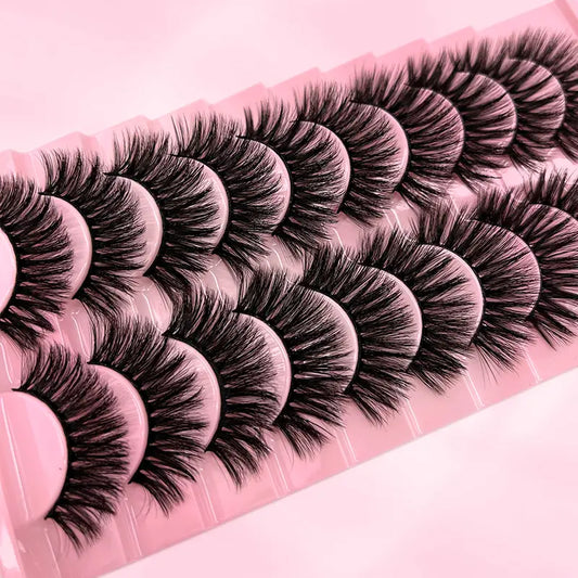 10 Pairs 3D Fluffy Faux Mink Thick Curling Lashes