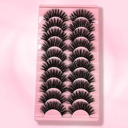 10 Pairs 3D Fluffy Faux Mink Thick Curling Lashes